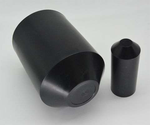 RoHS الأسود عازل الحرارة تتقلص الأسلاك القبعات 10mm إلى 160mm